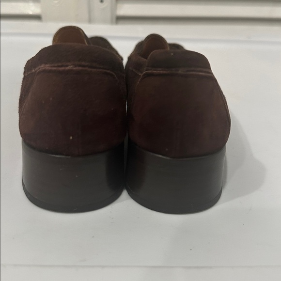 Charles David dark brown suede loafers square toe Italy size 8.5 - Picture 7 of 10
